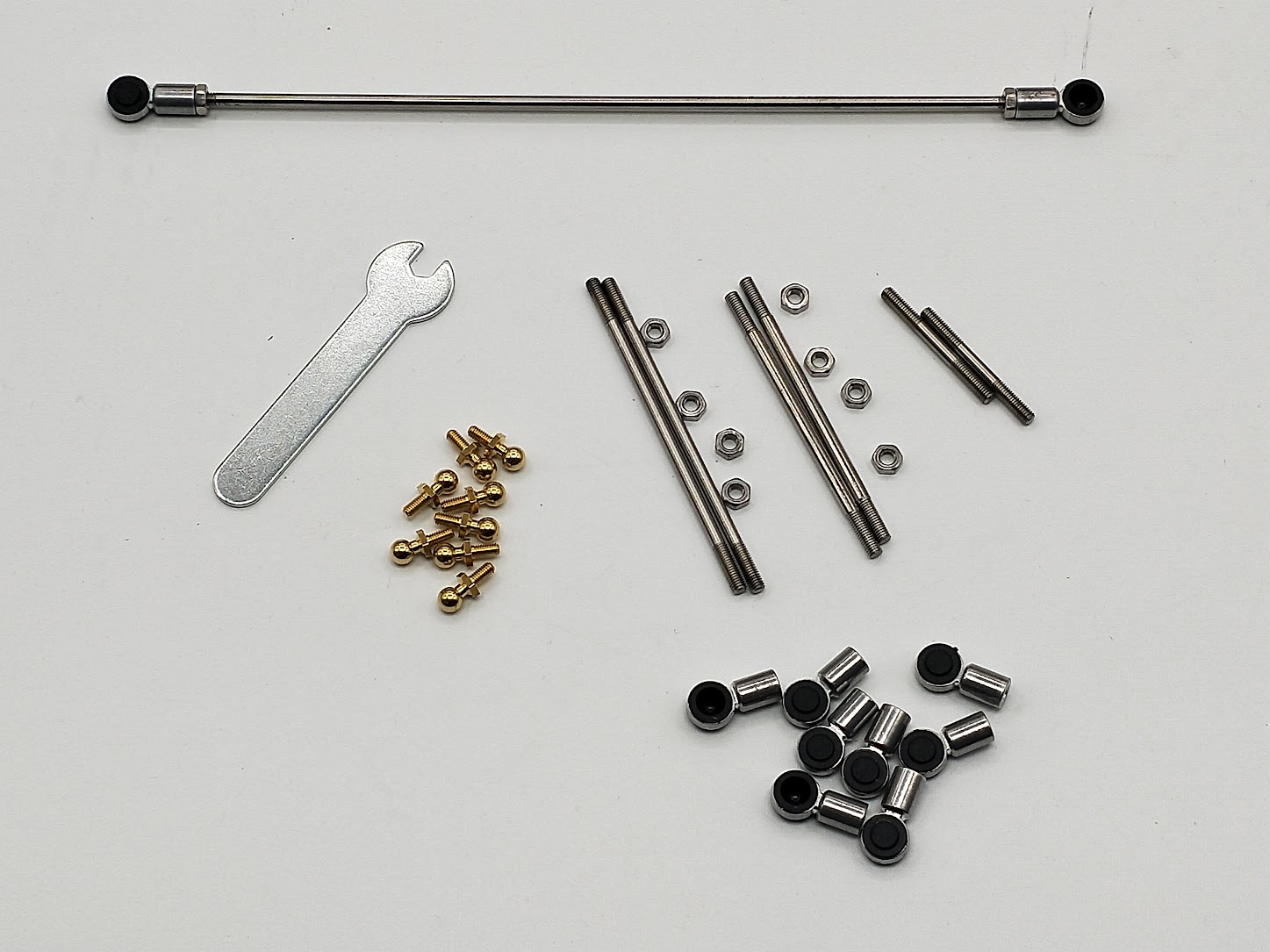 6.Kyosho TURBO SCORPION Stainless steel Tie rod and steering linkage rod set.